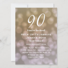 Elegante 90ste verjaardag uitnodiging voor haar