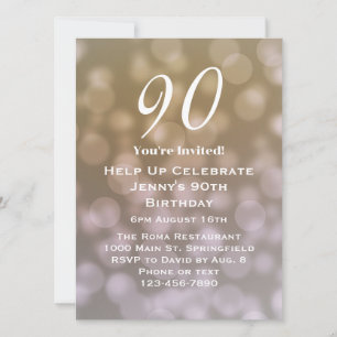 Elegante 90ste verjaardag uitnodiging voor haar