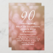Elegante 90ste verjaardag uitnodiging voor haar in (Voorkant / Achterkant)