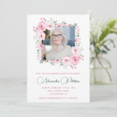 Elegante 90ste verjaardag uitnodigingen Foto Boho (Staand voorkant)