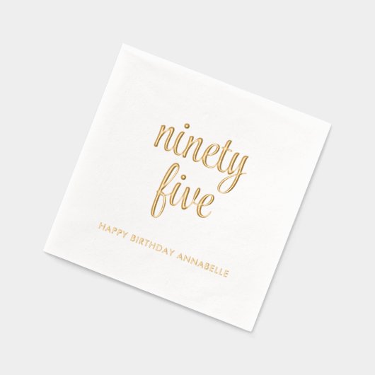 Elegante 95e verjaardag moderne gouden folie serve folie servetten (Links)