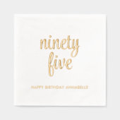 Elegante 95e verjaardag moderne gouden folie serve folie servetten (Voorkant)