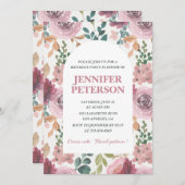 Elegante 98e verjaardag uitnodigingen Floral Boho  (Voorkant / Achterkant)