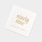 Elegante 99e verjaardag moderne gouden folie serve folie servetten (Links)