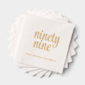 Elegante 99e verjaardag moderne gouden folie serve folie servetten (Insitu (Gestapeld))