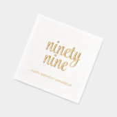 Elegante 99e verjaardag moderne gouden folie serve servetten (Links)