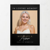 Elegante 9-foto begrafenis / gedenkteken drieluik programma (Cover)