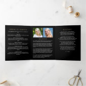 Elegante 9-foto rouwdienst/herdenking drieluik programma (Binnen)