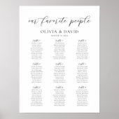 Elegante 9 Tafels Onze favoriete Mensen Zittabel Poster (Voorkant)