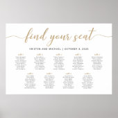 Elegante 9 tafels Vind uw zitplaatskaart Poster (Voorkant)