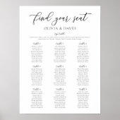 Elegante 9 tafels Vind uw zitplaatskaart Poster (Voorkant)