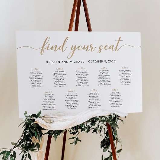 Elegante 9 tafels Vind uw zitplaatskaart Poster