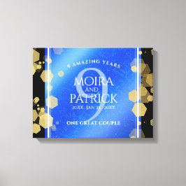 Elegante 9e lapis lazuli huwelijksverjaardag canvas afdruk