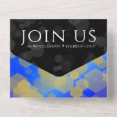 Elegante 9e Lapislazuli Huwelijksjubileum All In One Uitnodiging (Achterkant)