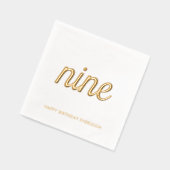 Elegante 9e verjaardag Modern Gold Foil servetten (Links)