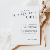 Elegante A Note on Gifts Wedding Enclosure Kaart