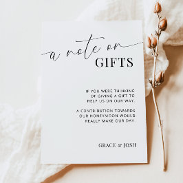 Elegante A Note on Gifts Wedding Enclosure Kaart