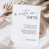 Elegante A Note on Gifts Wedding Enclosure Kaart