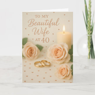 Elegante 'Aan mijn mooie vrouw op haar 40e' verjaa Kaart