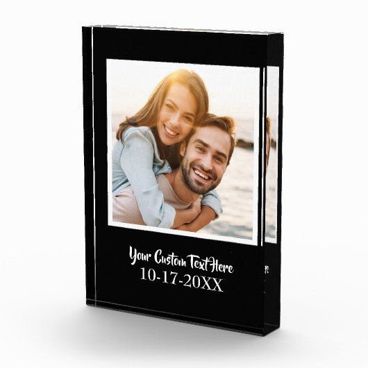 Elegante Aandenken Aangepaste Sjabloon Zwart Chic  Fotoblokken (Rechts)