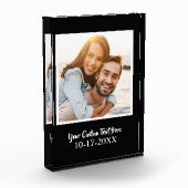 Elegante Aandenken Aangepaste Sjabloon Zwarte Chic Fotoblokken (Links)