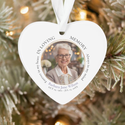 Elegante Aandenken Herinnering Rouwgift Ornament (Boom)