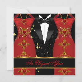 Elegante aangelegenheid Rode jurk Zwart gala Goude Kaart