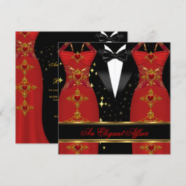 Elegante aangelegenheid Rode jurk Zwart gala Goude Kaart