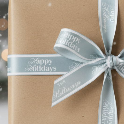 Elegante aangepaste achternaam Script Holiday Ribb Satijnen Lint