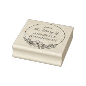 Elegante aangepaste bibliotheek boek bloemenkrans rubberstempel (Stempel)