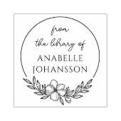 Elegante aangepaste bibliotheek boek bloemenkrans rubberstempel (Afrduk)