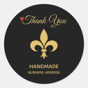 Elegante aangepaste bloem en handgeschreven tekst ronde sticker