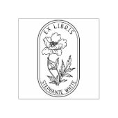Elegante aangepaste bloem Ex Libris Rubberstempel (Afrduk)