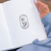 Elegante aangepaste bloem Ex Libris Rubberstempel
