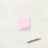 Elegante aangepaste bloem monogram ontwerp post-it® notes (Op bureau)