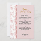 Elegante aangepaste brief aan moeder roze moederda (Voorkant)