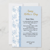 Elegante Aangepaste Brief aan Mum Blue Mother's Da (Voorkant)