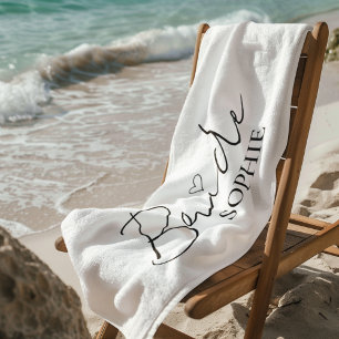 Elegante aangepaste bruid naam   Gepersonaliseerd Strandlaken