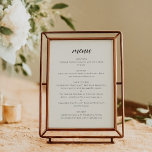 Elegante aangepaste bruiloft menu Sjabloon Ivoorcr<br><div class="desc">Dit aanpasbare gedrukte menu in ivoorcrème en zwart voegt een verfijnde en gepolijste toets toe aan uw eetervaring. Met een strakke lay-out met elegante kalligrafie aan de bovenkant, geeft het de appetizer, starter, opties voor het hoofdgerecht en het dessert weer in een gemakkelijk leesbaar formaat. Perfect voor bruiloften, repetitiediners of...</div>