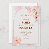 Elegante aangepaste bruiloft uitnodiging Sjabloon (Voorkant / Achterkant)