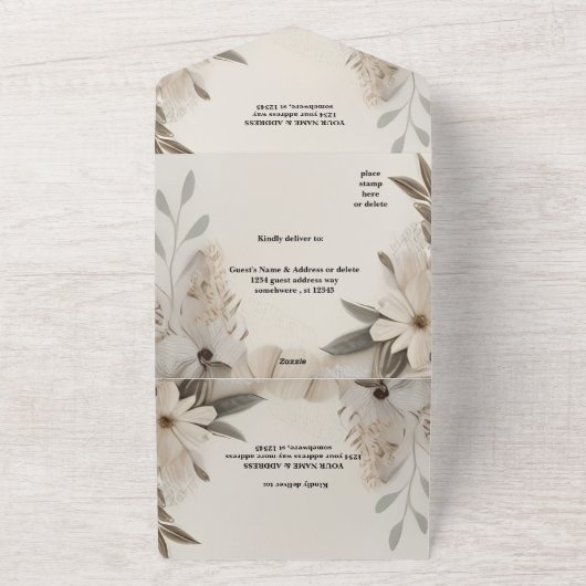 Elegante Aangepaste Bruiloft Uitnodigingen (Buitenkant)