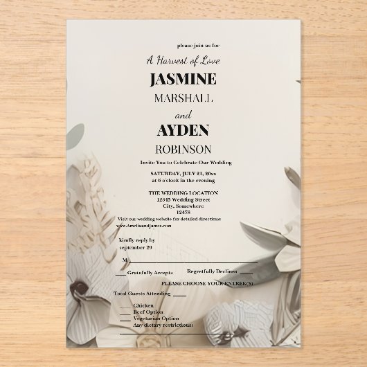 Elegante Aangepaste Bruiloft Uitnodigingen (Voorkant)