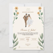 Elegante Aangepaste Bruiloft Uitnodigingen (Voorkant)