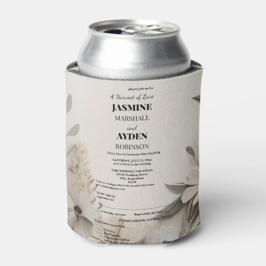 Elegante Aangepaste Bruiloft Uitnodigingen Blikjeskoeler (Blikje Voorkant)