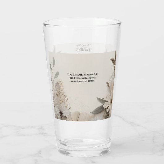 Elegante Aangepaste Bruiloft Uitnodigingen Glas (Achterkant)