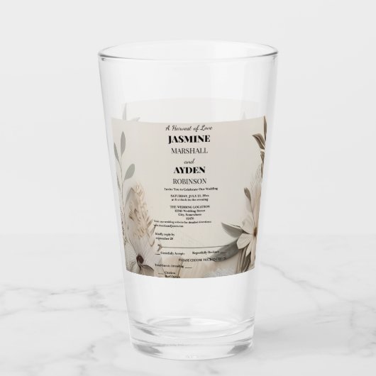 Elegante Aangepaste Bruiloft Uitnodigingen Glas (Voorkant)