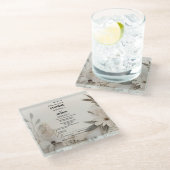 Elegante Aangepaste Bruiloft Uitnodigingen Glazen Onderzetter (Schuin)