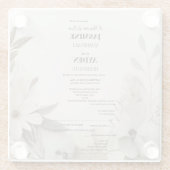 Elegante Aangepaste Bruiloft Uitnodigingen Glazen Onderzetter (Achterkant)