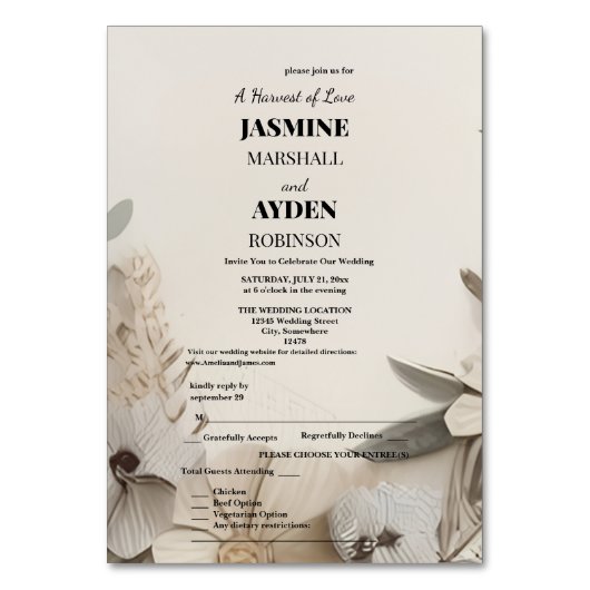 Elegante Aangepaste Bruiloft Uitnodigingen Kaart (Voorkant)