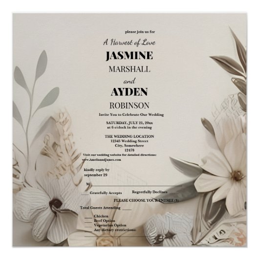 Elegante Aangepaste Bruiloft Uitnodigingen Perfect Poster (Voorkant)